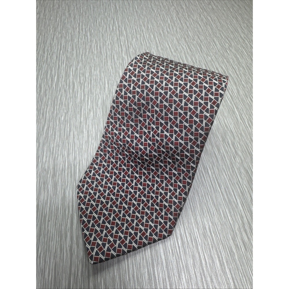 Polo Ralph Lauren Geometric Silk Tie Blue Red Classic Necktie